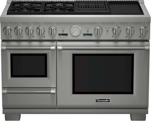 PRD48NCSGU Thermador 48" Professional Series Pro Grand Commercial Depth Dual Fuel Steam Range with (4) Burners Grill & Griddle - Stainless Steel