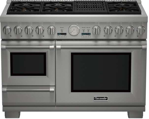 PRD48NLSGU Thermador 48" Professional Series Pro Grand Commercial Depth Dual Fuel Steam Range with (6) Burners & Grill - Stainless Steel