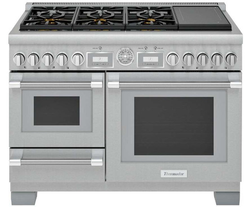 PRD48WISGU Thermador 48" Pro Grand Commercial Depth Dual Fuel Range with Steam and Induction - Stainless Steel