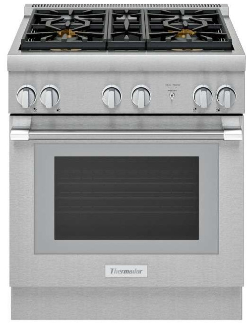 PRG304WH Thermador 30" Pro Harmony Standard Depth Gas Range with 4 Star Burners and QuickClean Base - Stainless Steel