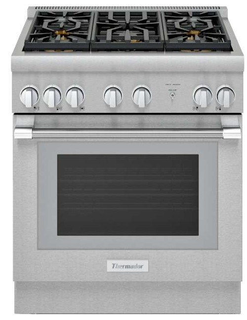 PRG305WH Thermador 30" Pro Harmony Standard Depth Gas Range with 5 Star Burners and QuickClean Base - Stainless Steel