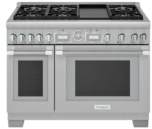 PR486WDG Thermador 48" Pro Grand Commercial Depth Gas Range with 6 Star Burners and Griddle - Stainless Steel
