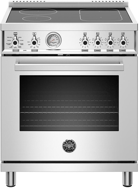 PROF304INMXE Bertazzoni 30" Professional Series Induction Range with 4 Heating Zones - Stainless Steel