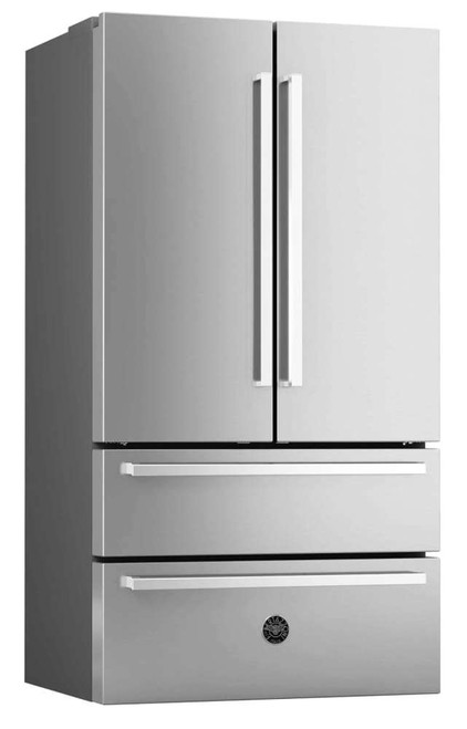 REF36X17 Bertazzoni 36" Freestanding Counter Depth French Door Refrigerator with 21 cu. ft. Capacity and 4 Half-Width Adjustable Glass - Stainless St