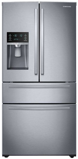 RF25HMIDBSR Samsung 25 Cu. Ft. Large Capacity 4-Door French Door Refrigerator with External Water and Ice Dispenser - Fingerprint Resistant Stainless Steel