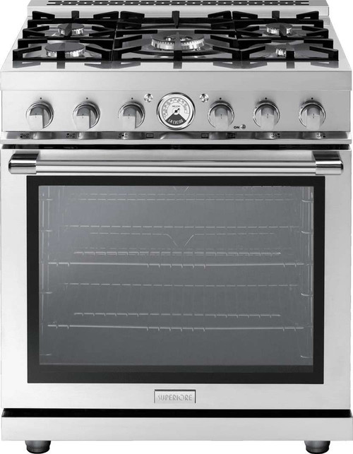 RL301GPSS Superiore 30" LA CUCINA Series Panorama Free Standing Gas Range with Convection and 5 Sealed Burners- Stainless Steel