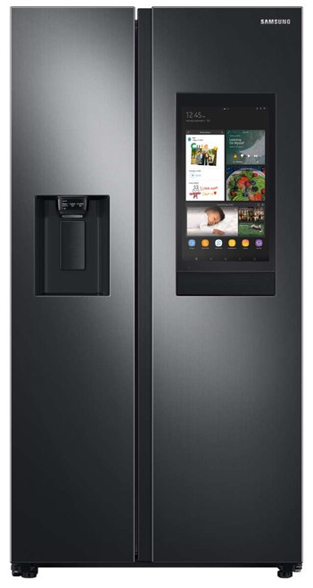 RS22T5561SG Samsung 36" 21.5 cu. ft. Capacity WiFi Enabled Side by Side Counter Depth Refrigerator with Ice Maker and Family Hub - Fingerprint Resistant Black Stainless Steel