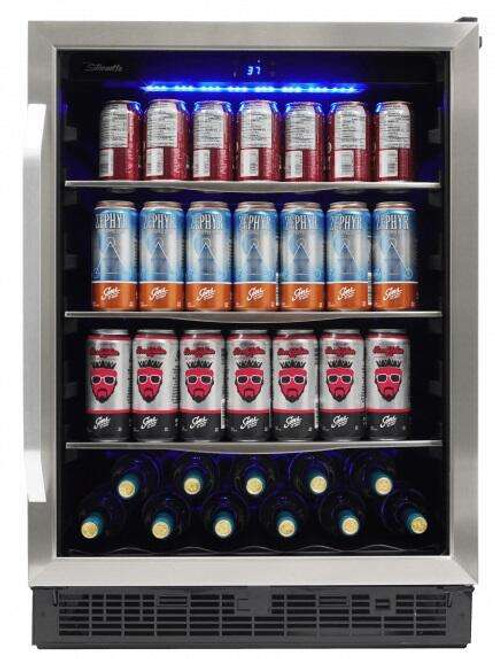 SBC057D1BSS Danby 24" Silhouette Riccotta Single Zone Beverage Center with 138 Cans and 11 Bottles of Wine Capacity - Stainless Steel