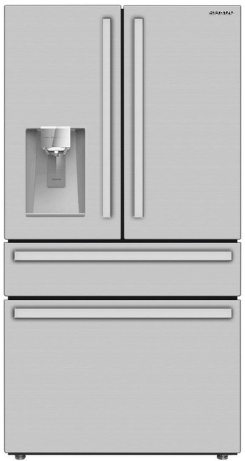 SJG2254FS Sharp 36" Counter Depth French Door Refrigerator with Door Ice and Water Dispenser - Fingerprint Resistant Stainless Steel