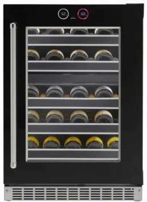 SRVWC050R Danby Silhouette Reserve 24" Right Hinge 37 Bottle Wine Cellar with InvisiTouch Display and Parametric Lighting - Black