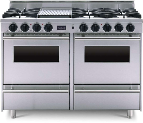 TTN5117BW FiveStar 48" All-Gas Range with 6 Open Burners Grill/Griddle and Double Oven - Natural Gas - Stainless Steel