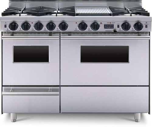 TTN5267BW FiveStar 48" Dual-Fuel Convection Range with 6 Open Burners Grill/Griddle and Double Oven - Natural Gas - Stainless Steel