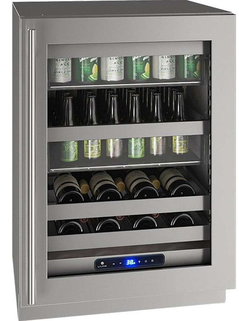 UHBV524-SG01A U-Line 24" Beverage Center 5 Class Series Stainless Frame - Reversible Hinge - Stainless Steel