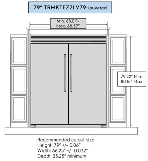 TRMKTEZ2LV79 Frigidaire Professional 79" Louvered Trim Kit for Refrigerator and Freezer