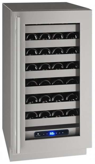 UHWC518-SG01A U-Line 18" 5 Class Series Stainless Frame Undercounter Wine Captain - Reversible Hinge - Stainless Steel