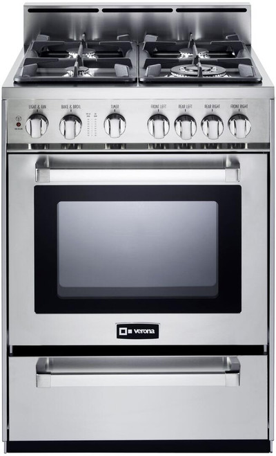 VEFSGG244NSS Verona 24" Gas Range - Stainless Steel