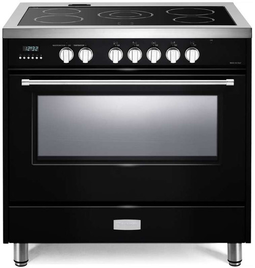 VDFSEE365GB Verona 36" Designer Series Electric Single Oven with 5 Elements and Black Ceramic Cooktop - Gloss Black