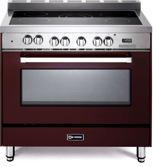 VEFSEE365BU Verona 36" Electric Single Oven Range with Black Ceramic Glass Cooktop - Burgundy