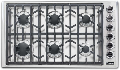 VGSU53616BSSLP Viking 36" Professional 5 Series Liquid Propane Gas Cooktop with 6 Burners - Stainless Steel