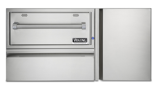 VQEWD5421SS Viking 42" Professional 5 Series Out Door Convenience Center with Warming Drawer and Indicator Light - Weather Resistant Stainless Steel