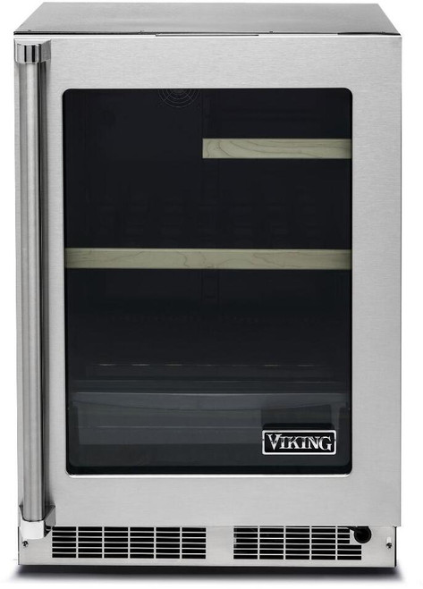 VRUI5241GSS Viking 24" Professional 5 Series Undercounter Glass Door Refrigerator - Stainless Steel