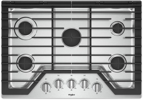 WCG77US0HS Whirlpool 30" Sealed 5 Burner Gas Cooktop - Stainless Steel