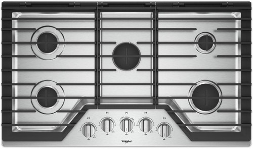 WCG97US6HS Whirlpool 36" Sealed 5 Burner Gas Cooktop - Stainless Steel