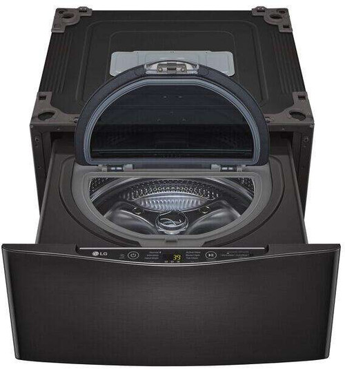 WD200CB LG 29" SideKick 1.0 Cu. Ft. 6-Cycle High-Efficiency Pedestal Washer - Black Steel