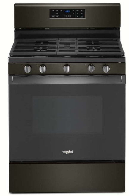 WFG525S0JV 30" Whirlpool 5.0 Cu. Ft. Freestanding Gas Range with SpeedHeat Burner and Closed Door Broiling - Fingerprint Resistant Black Stainless Steel