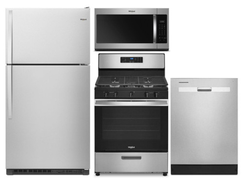 Package 8 - Whirlpool Appliance Package - 4 Piece Appliance Package with Gas Range - Stainless Steel