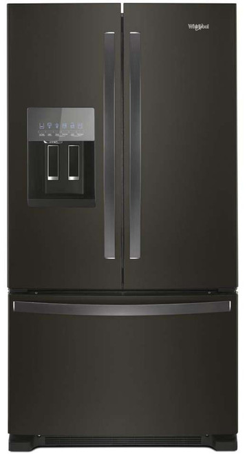 WRF555SDHV Whirlpool 36" 25 Cu. Ft. French Door Bottom Mount Refrigerator - Fingerprint Resistant Black Stainless Steel