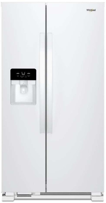 WRS321SDHW Whirlpool 33" 21.4 Cu. Ft. Capacity Side-By-Side Refrigerator with LED Lighting and Built-In Ice Maker - White