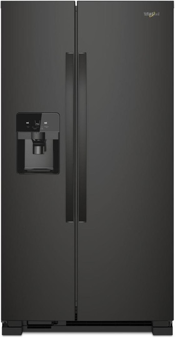 WRS325SDHB Whirlpool 36" 24.6 Cu. Ft. Capacity Side-By-Side Refrigerator with LED Lighting and Built-In Ice Maker- Black
