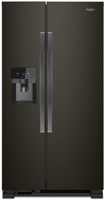 WRS325SDHV Whirlpool 36" 24.6 Cu. Ft. Capacity Side-By-Side Refrigerator with Built-In Ice Maker - Black Stainless Steel