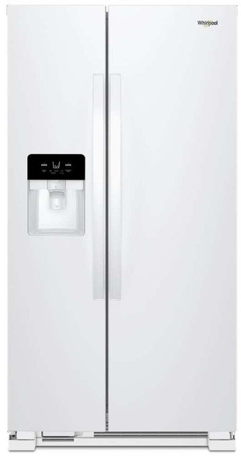WRS325SDHW Whirlpool 36" 24.6 Cu. Ft. Capacity Side-By-Side Refrigerator with LED Lighting and Built-In Ice Maker - White