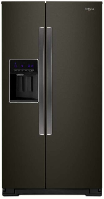 WRS571CIHV Whirlpool 36" 20.59 Cu. Ft. Capacity Freestanding Counter Depth Side by Side Refrigerator - Black Stainless Steel