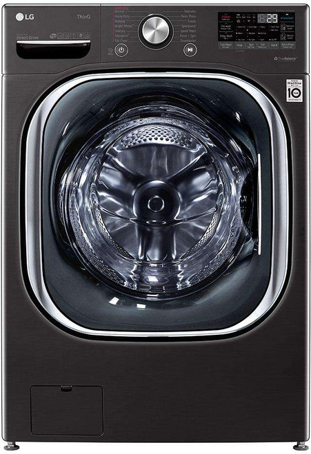 WM4500HBA LG 27" 5.0 cu.ft. Ultra Large Capacity Front Load Washer with Coldwash Technology and Wi-Fi Connectivity - Black Steel