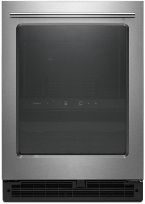 WUB35X24HZ Whirlpool 24" 5.2 Cu. Ft. Undercounter Beverage Centre with Dual -Temperature Controlled Zone - Stainless Steel