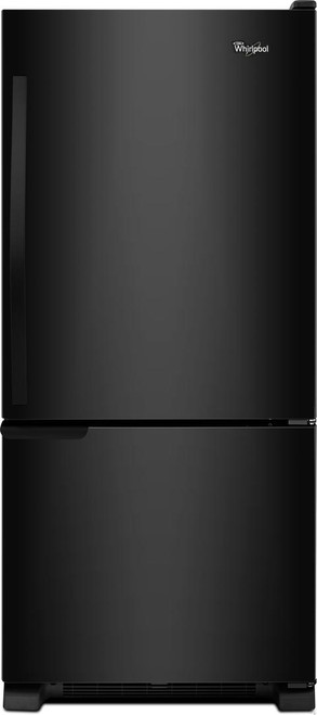 WRB119WFBB Whirlpool 19 cu. ft. Bottom-Freezer Refrigerator with LED Lighting - Black