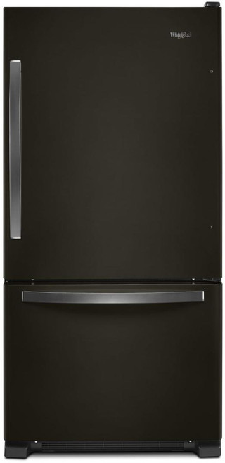 WRB322DMHV Whirlpool 33" 22 cu. ft. Bottom-Freezer Refrigerator with Freezer Drawer and Factory Installed Icemaker - Fingerprint Resistant Black Stainless Steel