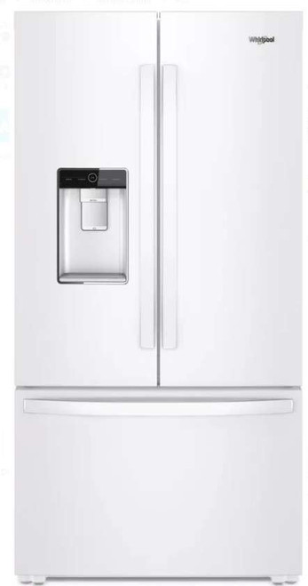 WRF954CIHW Whirlpool 36" 24 Cu. Ft. French Door Free Standing Refrigerator with Freeze Shield and LED Lighting - White