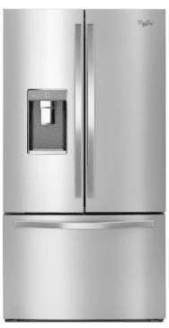 WRF993FIFM Whirlpool 36" French Door Refrigerator with Platter Pocket and Infinity Slide Shelf - Monochromatic Stainless Steel
