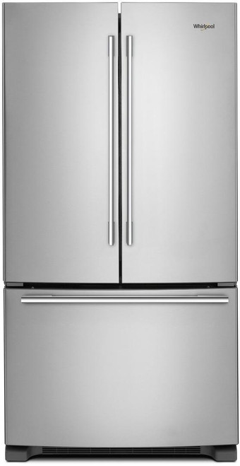 WRFA32SMHZ Whirlpool 33" French Door Bottom Mount Refrigerator with Humidity Controlled Crispers and AccuChill Temperature Management - Fingerprint Resistant Stainless Steel
