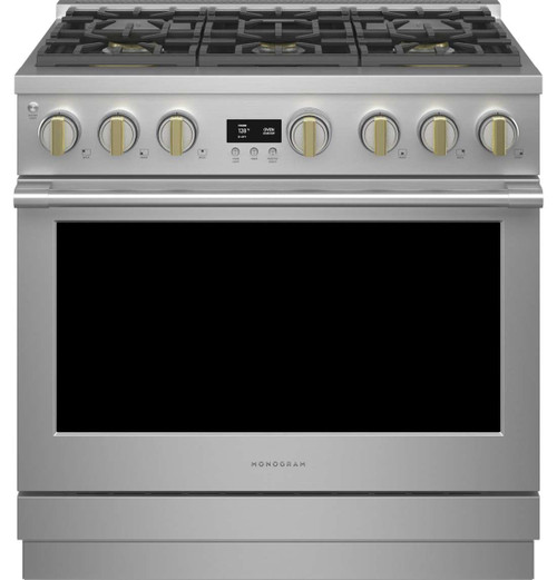 ZDP366NTSS Monogram 36" Dual Fuel Professional Range with 6 Burners - Natural Gas - Stainless Steel