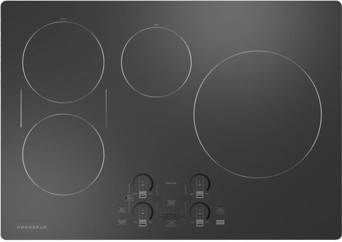 ZHU30RDTBB Monogram 30" ADA Compliant WiFi Enabled Induction Cooktop with Glide Touch Control and 4 Cooking Elements - Black