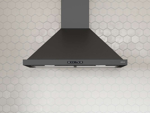 ZOME30BBS Zephyr 30" Ombra Wall Hood - 600 CFM - Black Stainless Steel