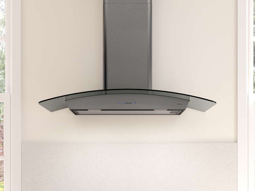 ZRVM90CBSGG Zephyr 36" Core Collection Ravenna Wall Mount Hood - 600 CFM - Black Stainless Steel