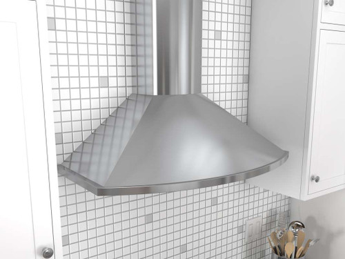 ZSA-E30DS Zephyr 30" Savona Wall Mount Chimney Range Hood with 685 CFM Blower - Stainless Steel