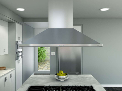 ZSLE42BS Zephyr 42" Siena Pro Island Mount Chimney Pro Range Hood with 1200 CFM Blower - Stainless Steel