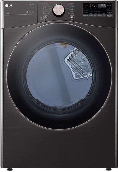 DLEX4000B LG 27" 7.4 cu.ft. Ultra Large Capacity Electric Dryer with Sensor Dry TurboSteam Technology - Black Steel